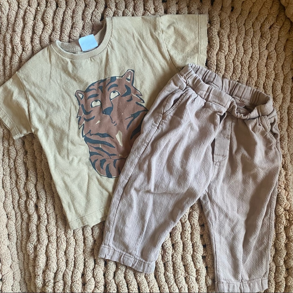 Zara baby boy top & pants 12 months
